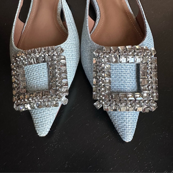 BIBI LOU ANTHROPOLOGIE Powder Blue Decollete Pointed toe slingback Sz 36 NWB - Picture 7 of 11